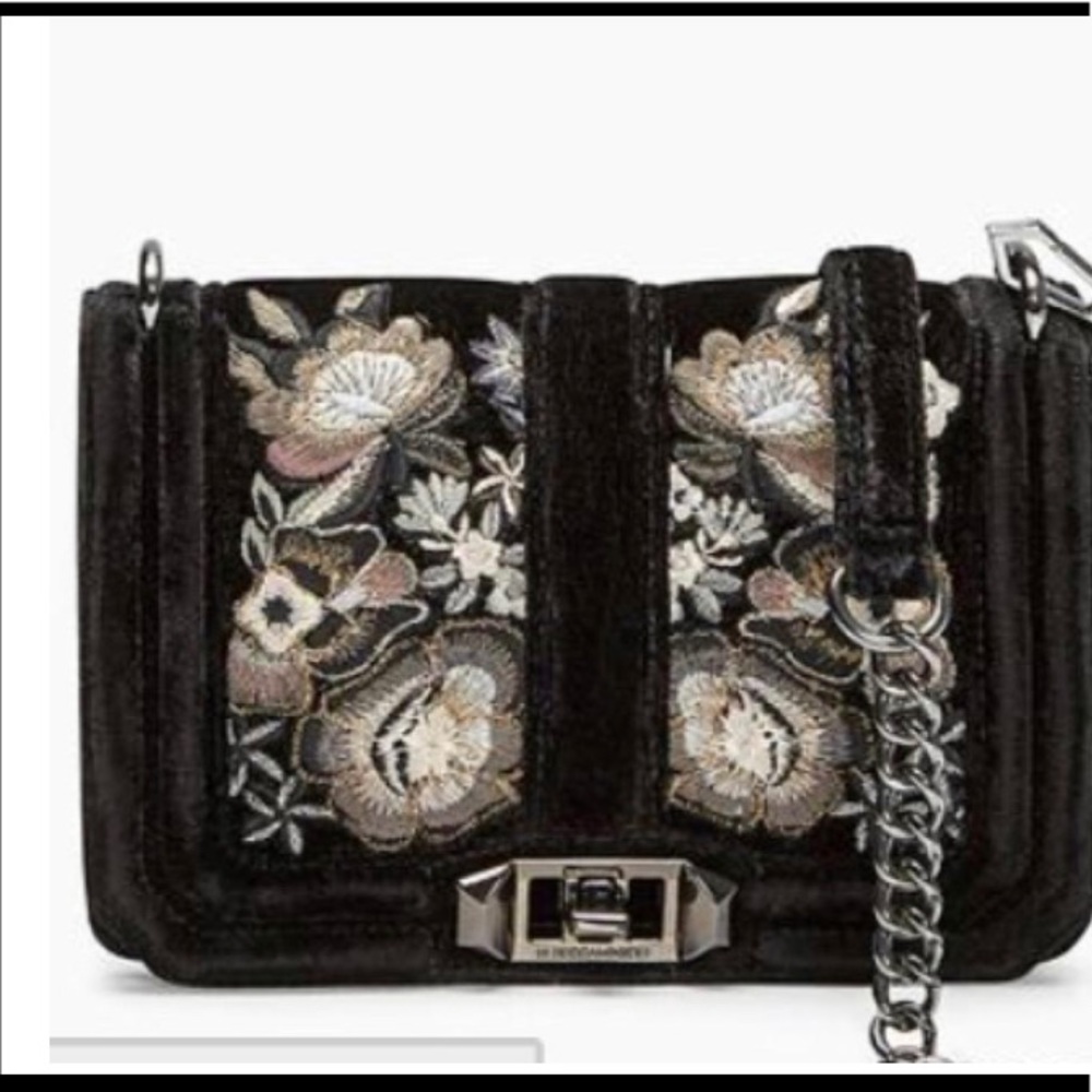 Rebecca Minkoff Black Velvet Cross Body Bag